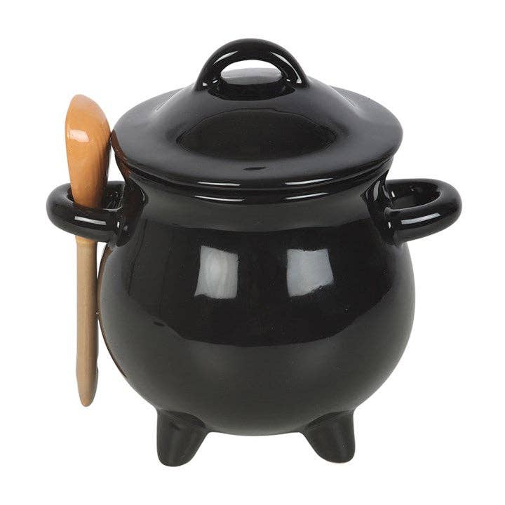 Mischief and Magic Halloween Cauldron Soup Bowl with Spoon Kitchenware - Gothic & Alternative Gift - Haunted