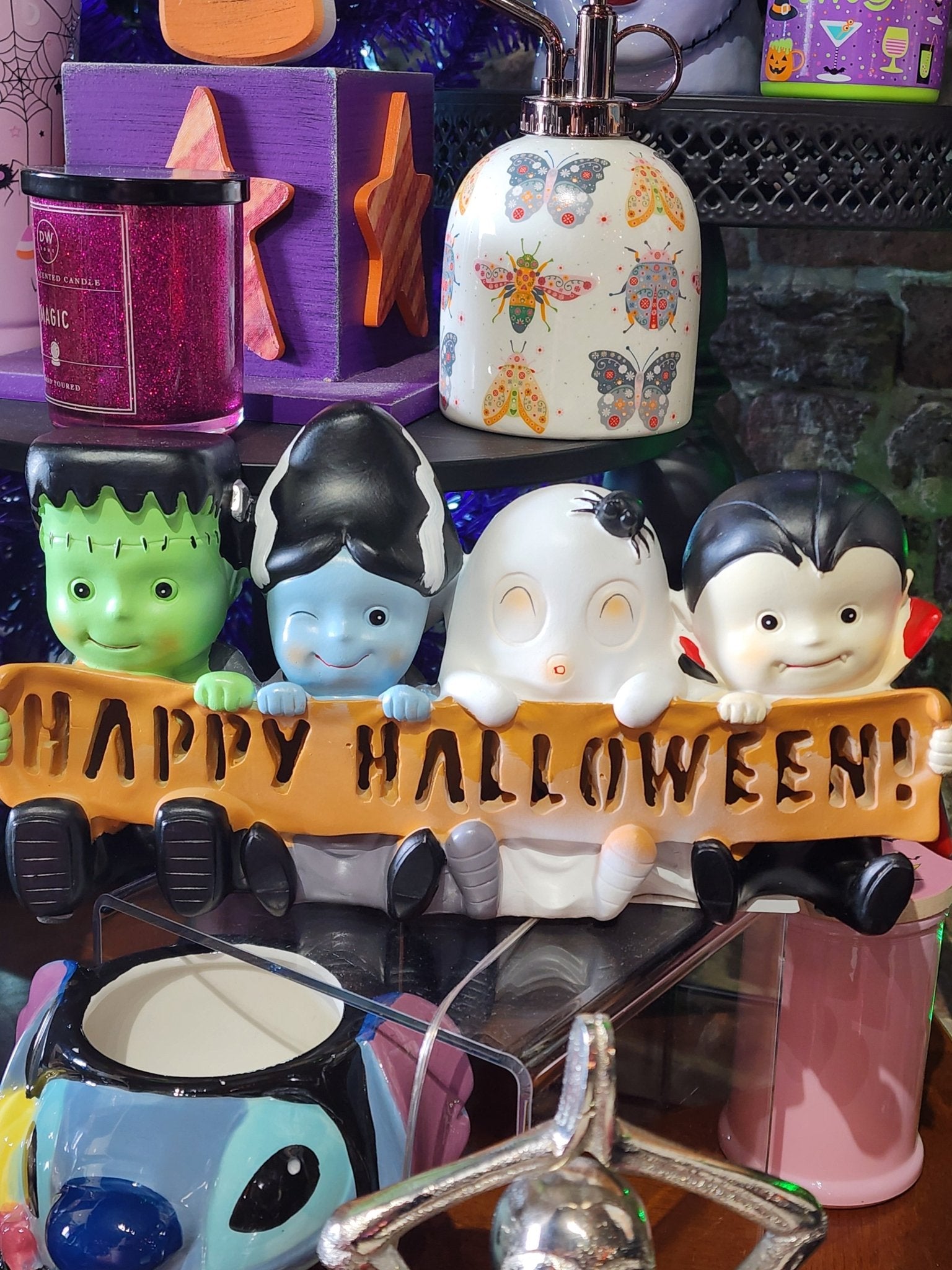 Monster Halloween Family LED LIT Statue Home Decor - Gothic & Alternative Gift - Haunted