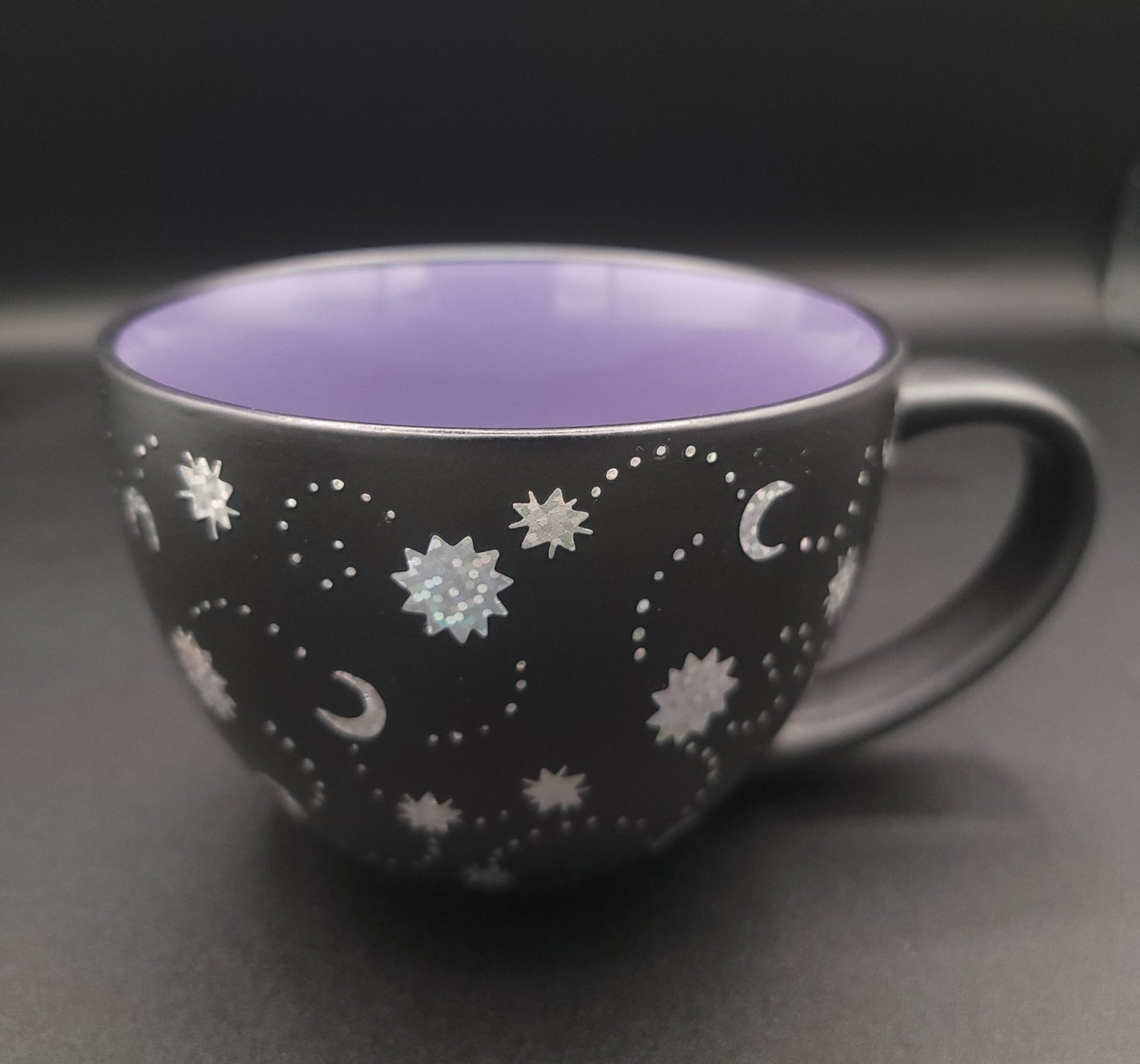 Moon and Stars Glittery Mug Drinkware - Gothic & Alternative Gift - Haunted