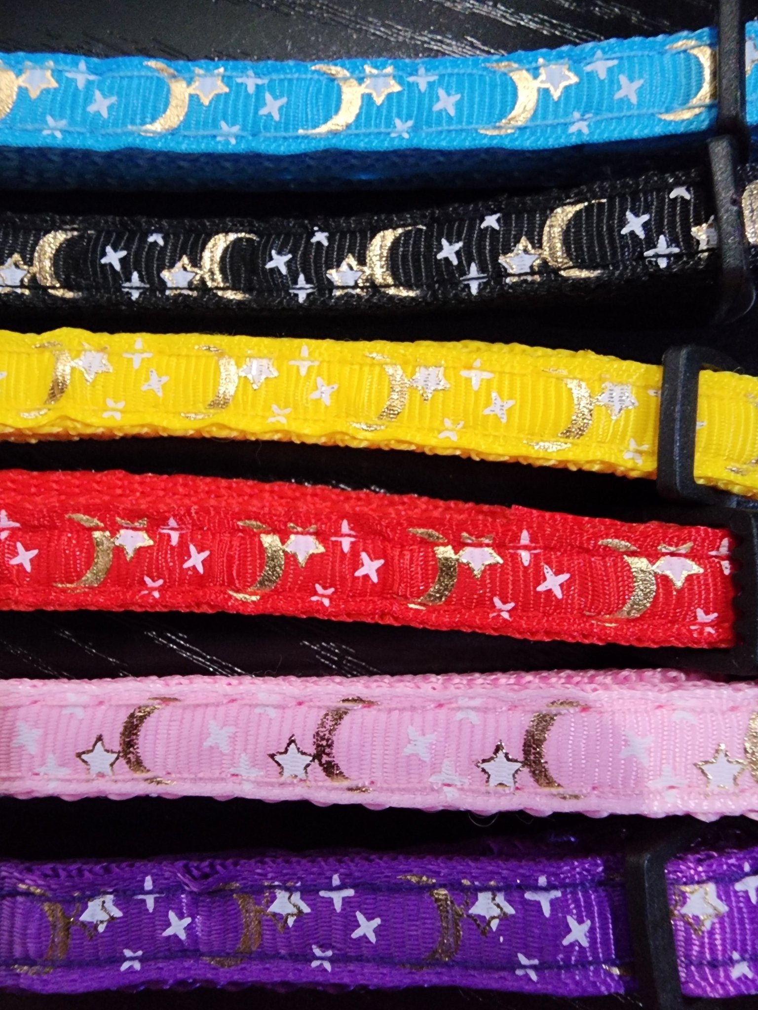 Moon and Stars Pet Collar Cat Small Dog Pet - Gothic & Alternative Gift - Haunted