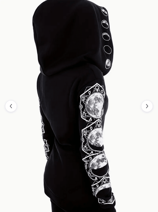 Moon Phases With Cloak Style Hoodie Large Clothing - Gothic & Alternative Gift - Haunted