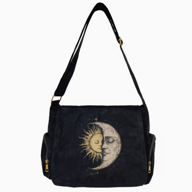 Moon & Sun Tote Messager Crossbody Bag Clothing - Gothic & Alternative Gift - Haunted
