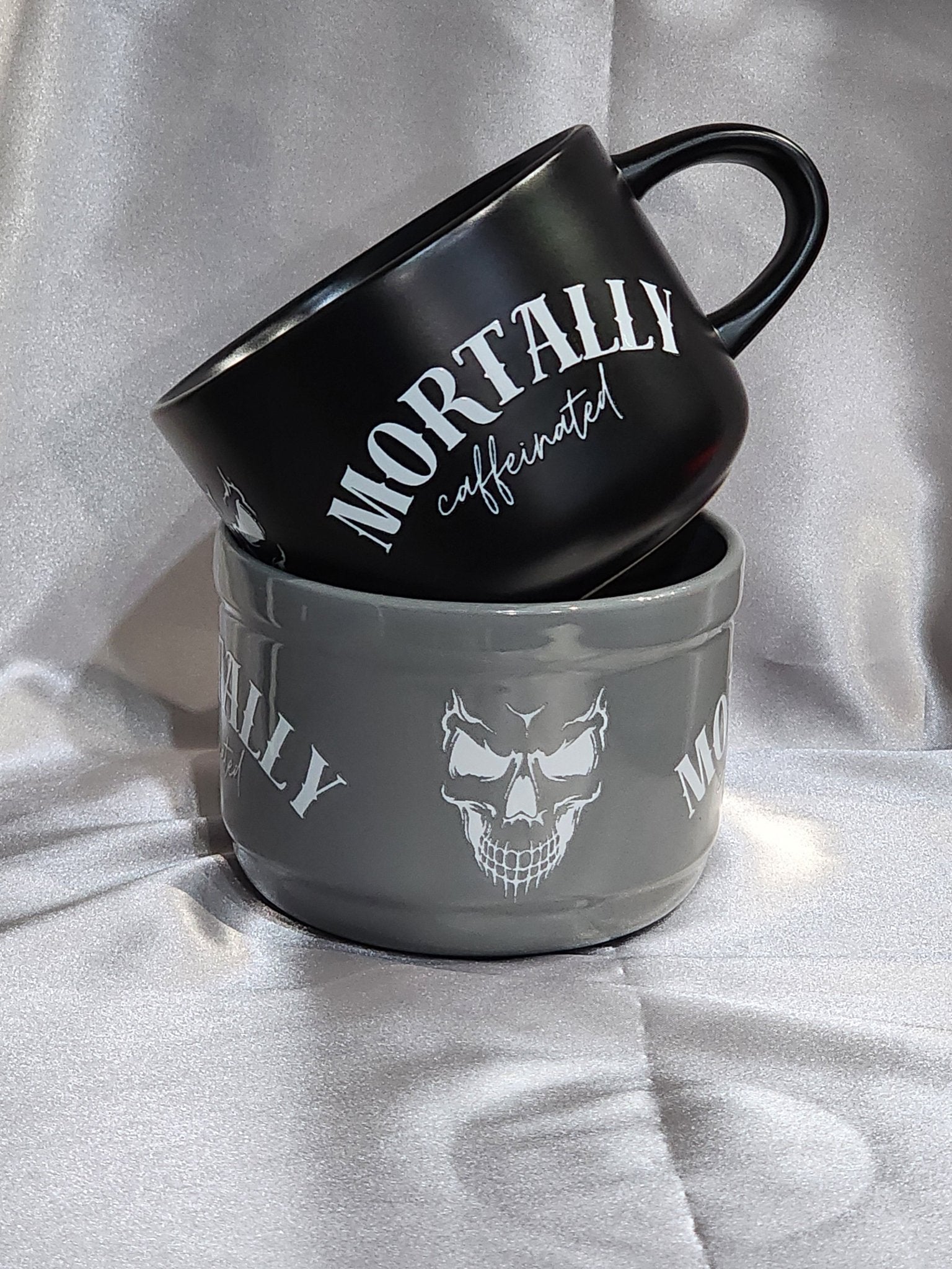 Mortally Caffeinated Coffee Mug Drinkware - Gothic & Alternative Gift - Haunted