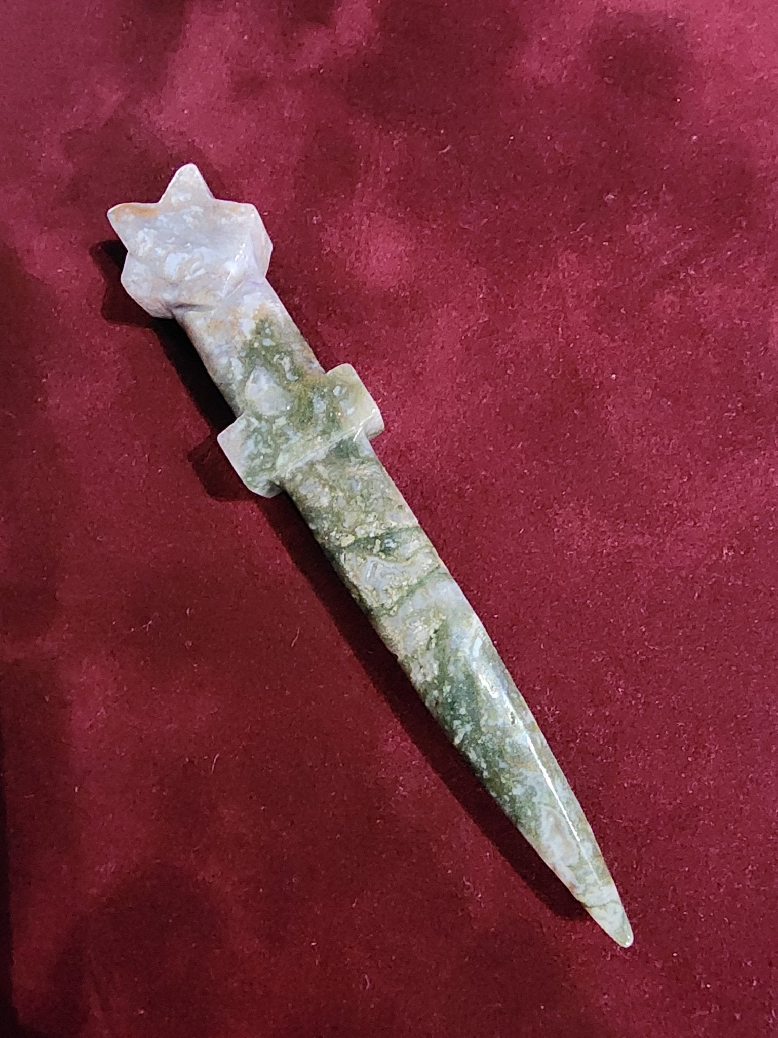 Moss Agate Crystal Dagger Crystals - Gothic & Alternative Gift - Haunted