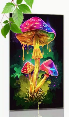 Mushroom Glow in the Dark Canvas Print - Gothic & Alternative Gift - Haunted