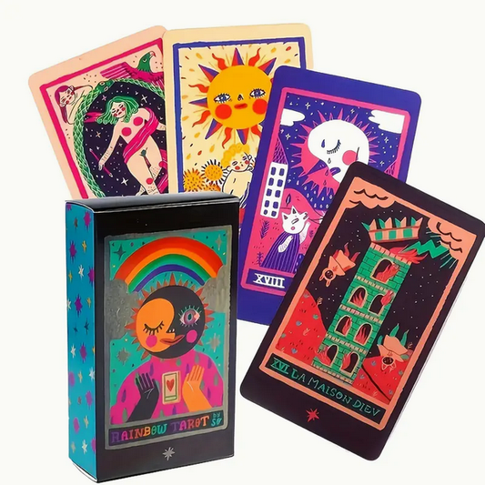 Mysterious Veil Rainbow Tarot Card Deck Witch Supplies - Gothic & Alternative Gift - Haunted