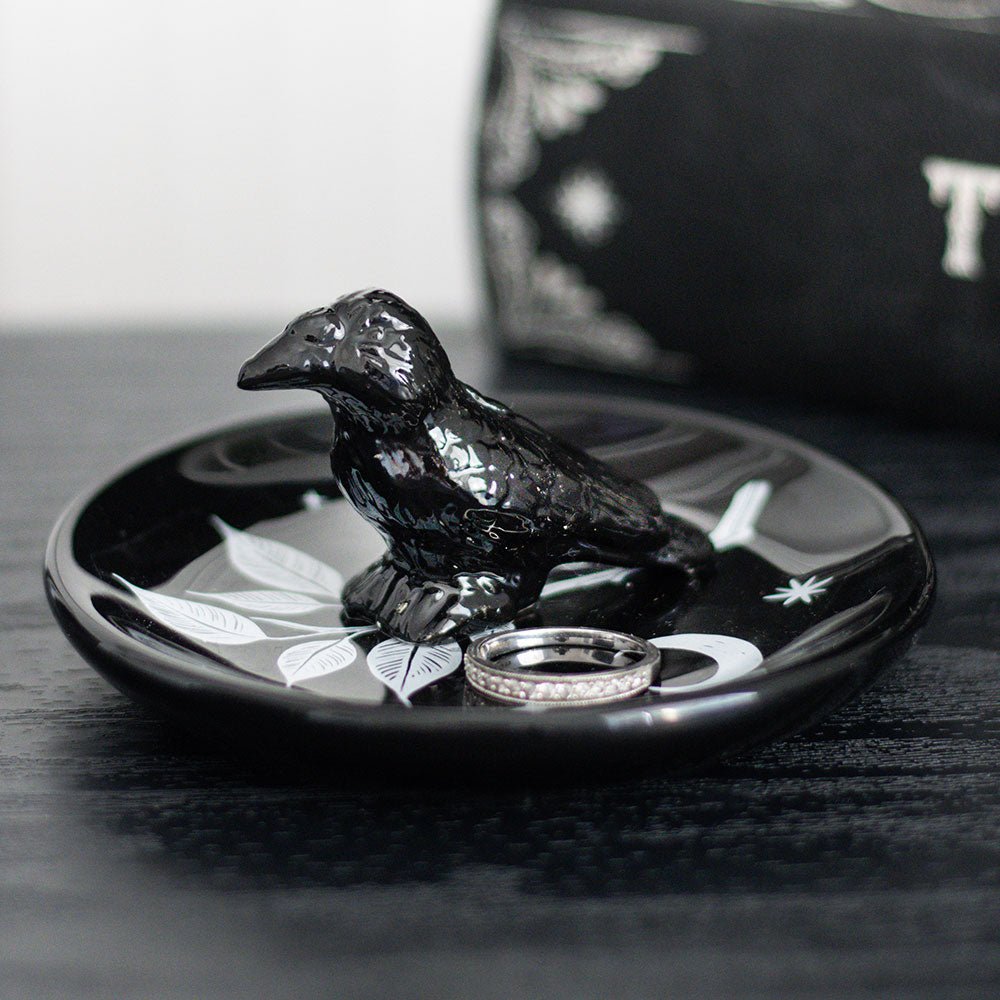Mystic Raven Crow Ring Trinket Dish Beauty - Gothic & Alternative Gift - Haunted