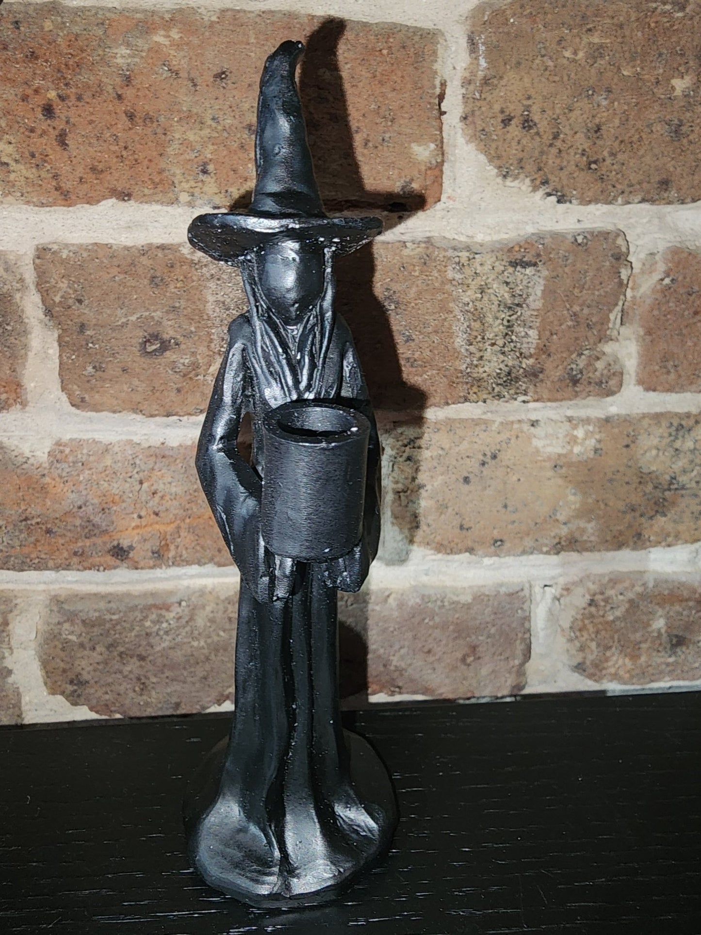 Mystical Black Witch Statue Mini Spell Candle Holder Home Decor - Gothic & Alternative Gift - Haunted