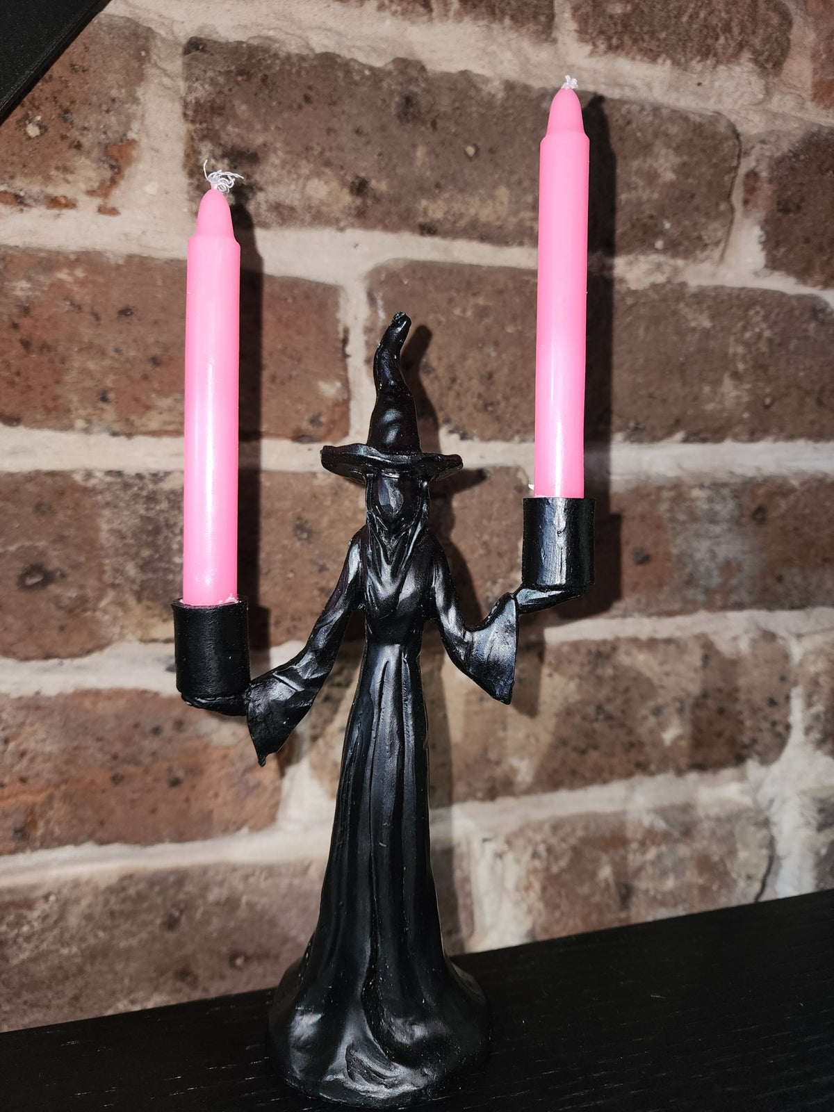 Mystical Black Witch Statue Mini Spell Candle Holder Home Decor - Gothic & Alternative Gift - Haunted