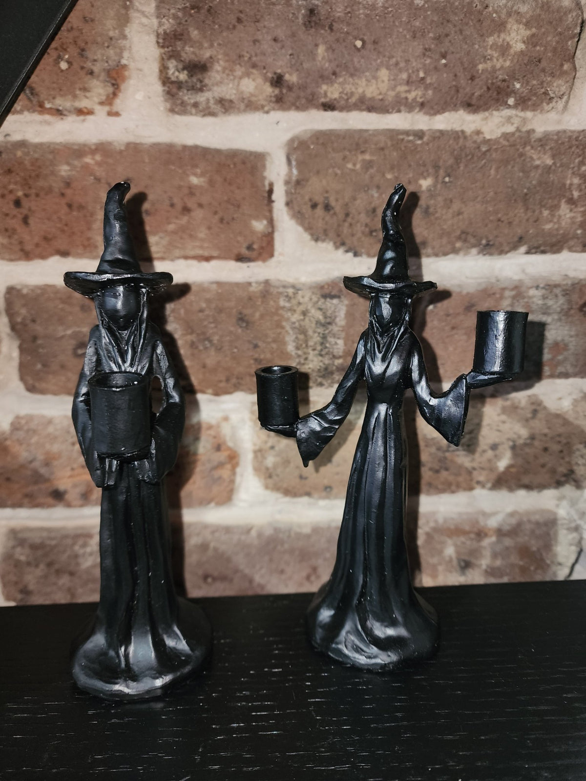 Mystical Black Witch Statue Mini Spell Candle Holder Home Decor - Gothic & Alternative Gift - Haunted