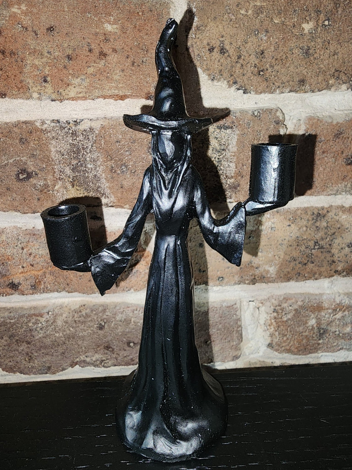 Mystical Black Witch Statue Mini Spell Candle Holder Home Decor - Gothic & Alternative Gift - Haunted
