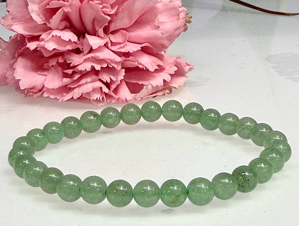 Natural Aventurine 6mm Crystal Healing Stretch Bracelet Crystals - Gothic & Alternative Gift - Haunted
