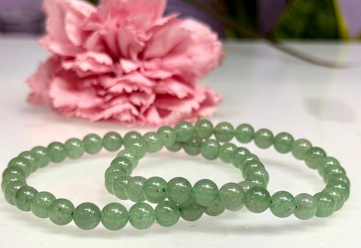 Natural Aventurine 6mm Crystal Healing Stretch Bracelet Crystals - Gothic & Alternative Gift - Haunted