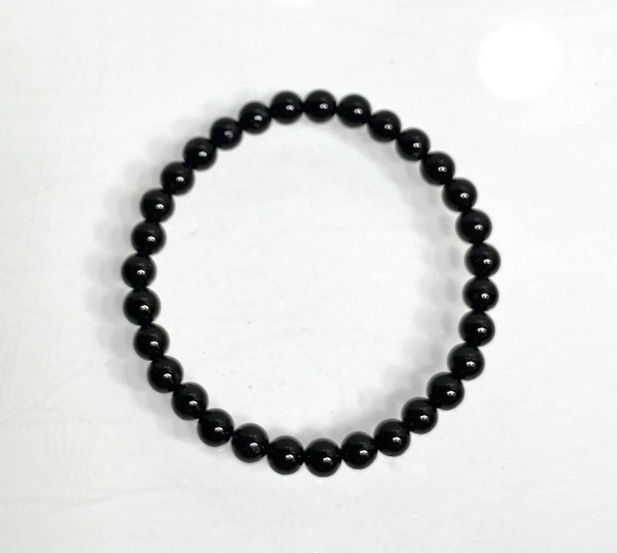 Natural Black Tourmaline 6mm Crystal Stretch Bracelet, Protection Jewelry Crystals - Gothic & Alternative Gift - Haunted