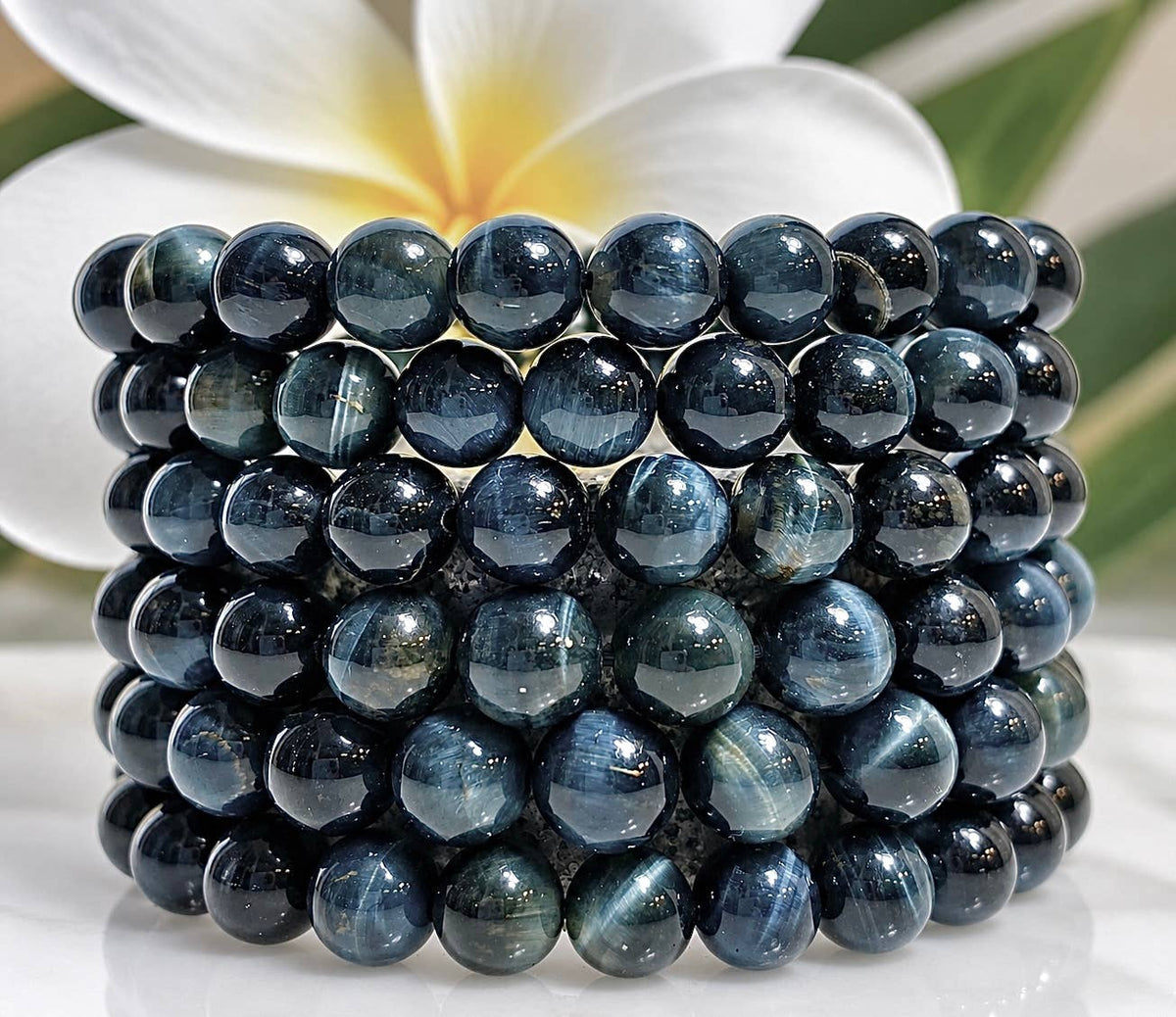 Natural Blue Tiger Eye 8mm Crystal Healing Stretch Bracelet Crystals - Gothic & Alternative Gift - Haunted