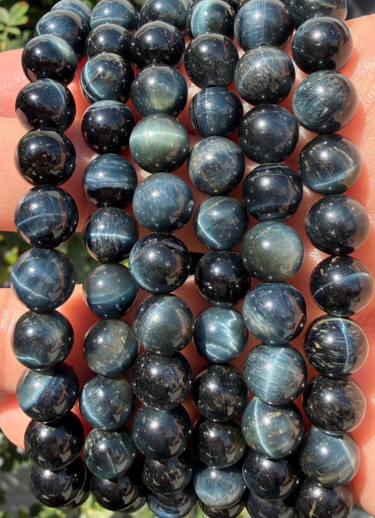 Natural Blue Tiger Eye 8mm Crystal Healing Stretch Bracelet Crystals - Gothic & Alternative Gift - Haunted