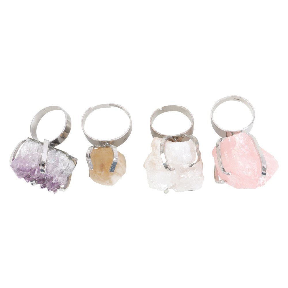 Natural Crystal Healing Ring Crystals - Gothic & Alternative Gift - Haunted