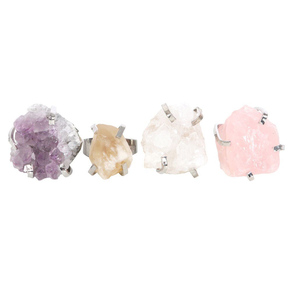 Natural Crystal Healing Ring Crystals - Gothic & Alternative Gift - Haunted