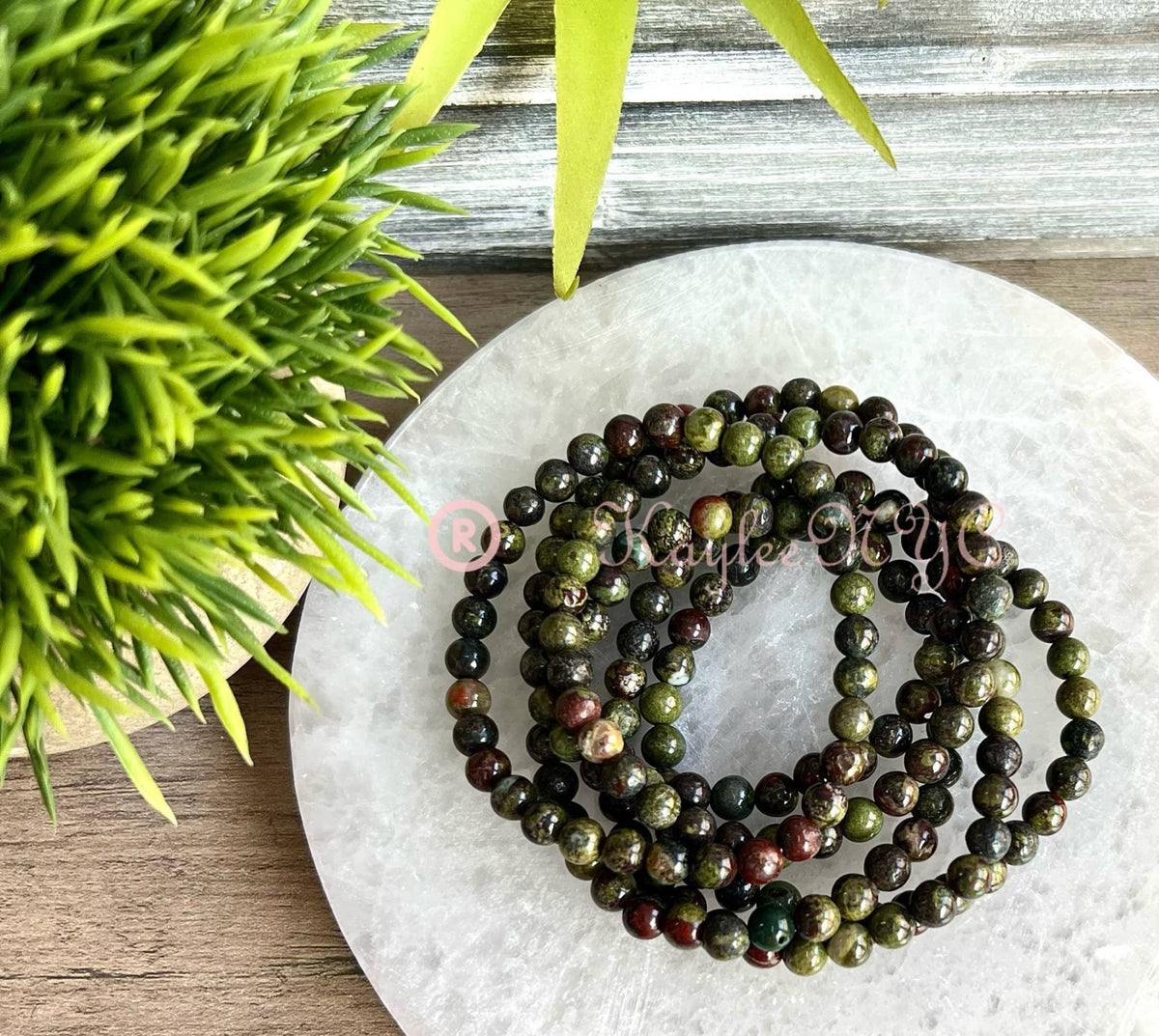 Natural Dragon Bloodstone 6mm Crystal Stretch Bracelet Crystals - Gothic & Alternative Gift - Haunted