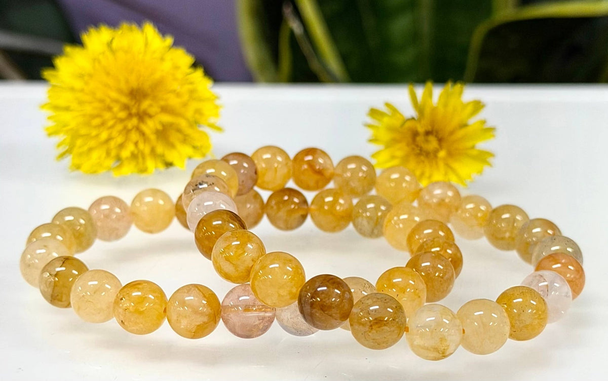 Natural Golden Healer 8mm Crystal Healing Stretch Bracelet Crystals - Gothic & Alternative Gift - Haunted