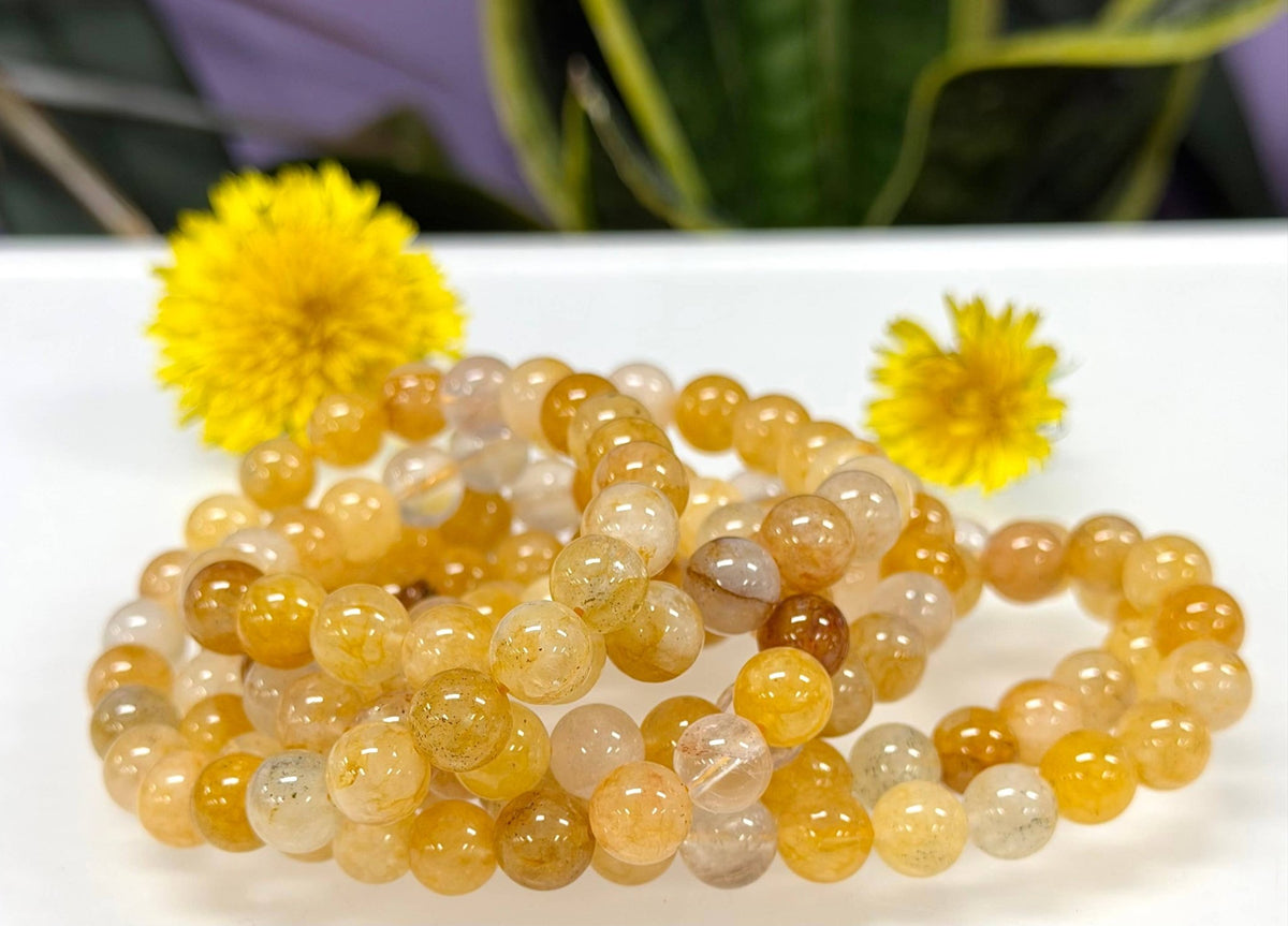 Natural Golden Healer 8mm Crystal Healing Stretch Bracelet Crystals - Gothic & Alternative Gift - Haunted
