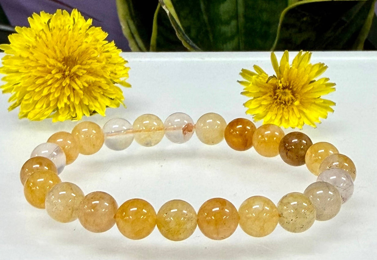Natural Golden Healer 8mm Crystal Healing Stretch Bracelet Crystals - Gothic & Alternative Gift - Haunted