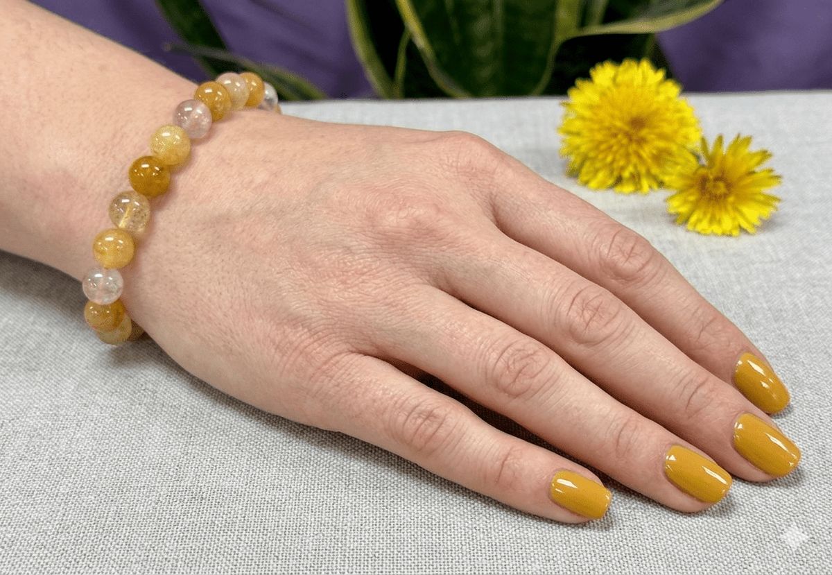 Natural Golden Healer 8mm Crystal Healing Stretch Bracelet Crystals - Gothic & Alternative Gift - Haunted