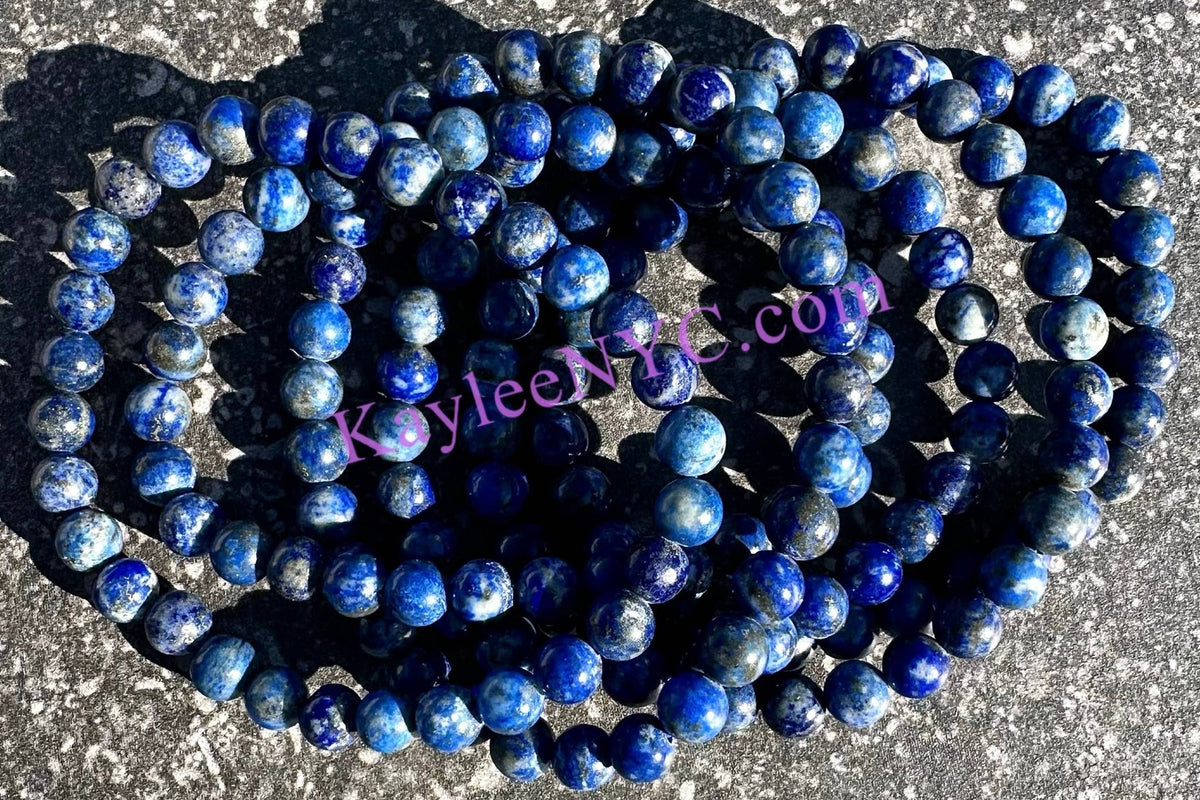 Natural Lapis Lazuli 6mm Crystal Healing Stretch Bracelet Crystals - Gothic & Alternative Gift - Haunted