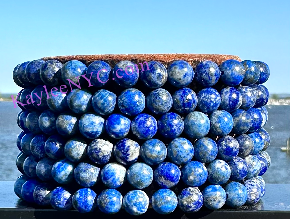 Natural Lapis Lazuli 6mm Crystal Healing Stretch Bracelet Crystals - Gothic & Alternative Gift - Haunted