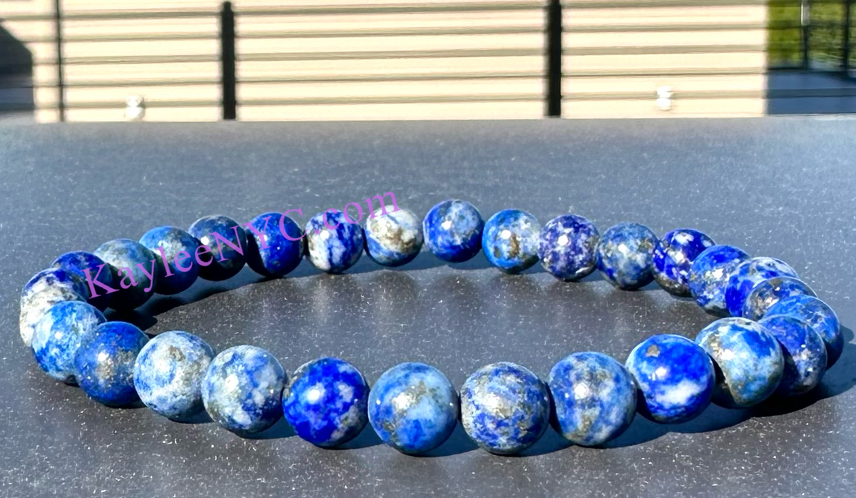 Natural Lapis Lazuli 6mm Crystal Healing Stretch Bracelet Crystals - Gothic & Alternative Gift - Haunted