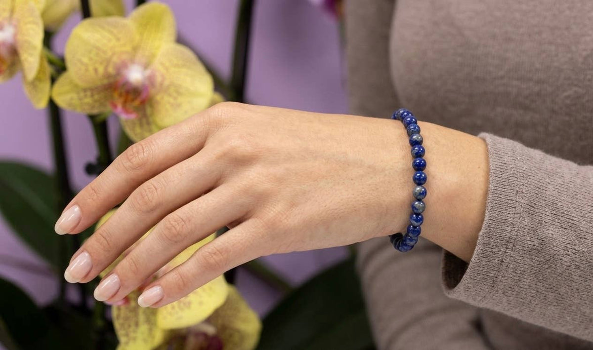 Natural Lapis Lazuli 6mm Crystal Healing Stretch Bracelet Crystals - Gothic & Alternative Gift - Haunted