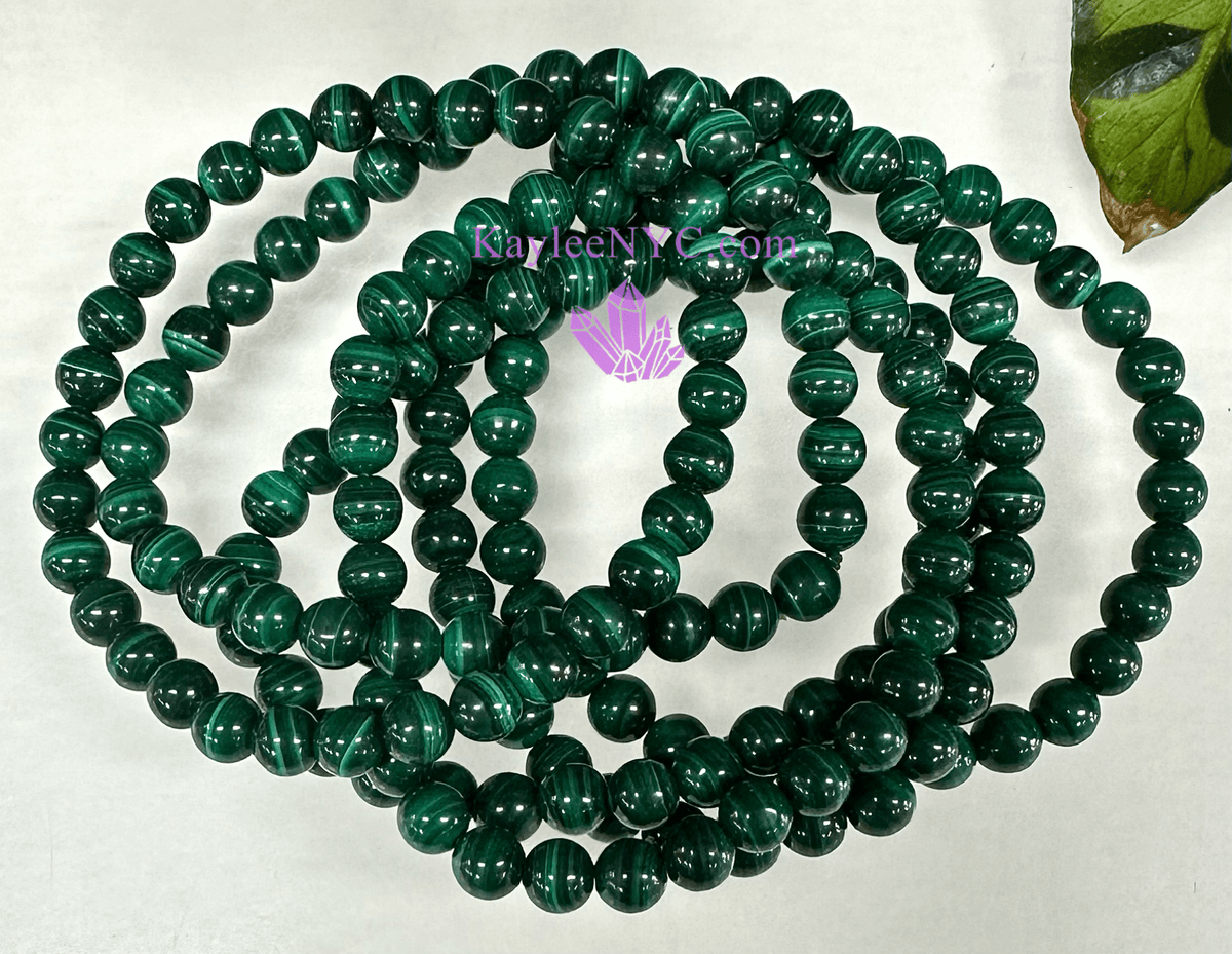 Natural Malachite 6mm Crystal Healing Stretch Bracelet, Gemstone Jewelry Crystals - Gothic & Alternative Gift - Haunted