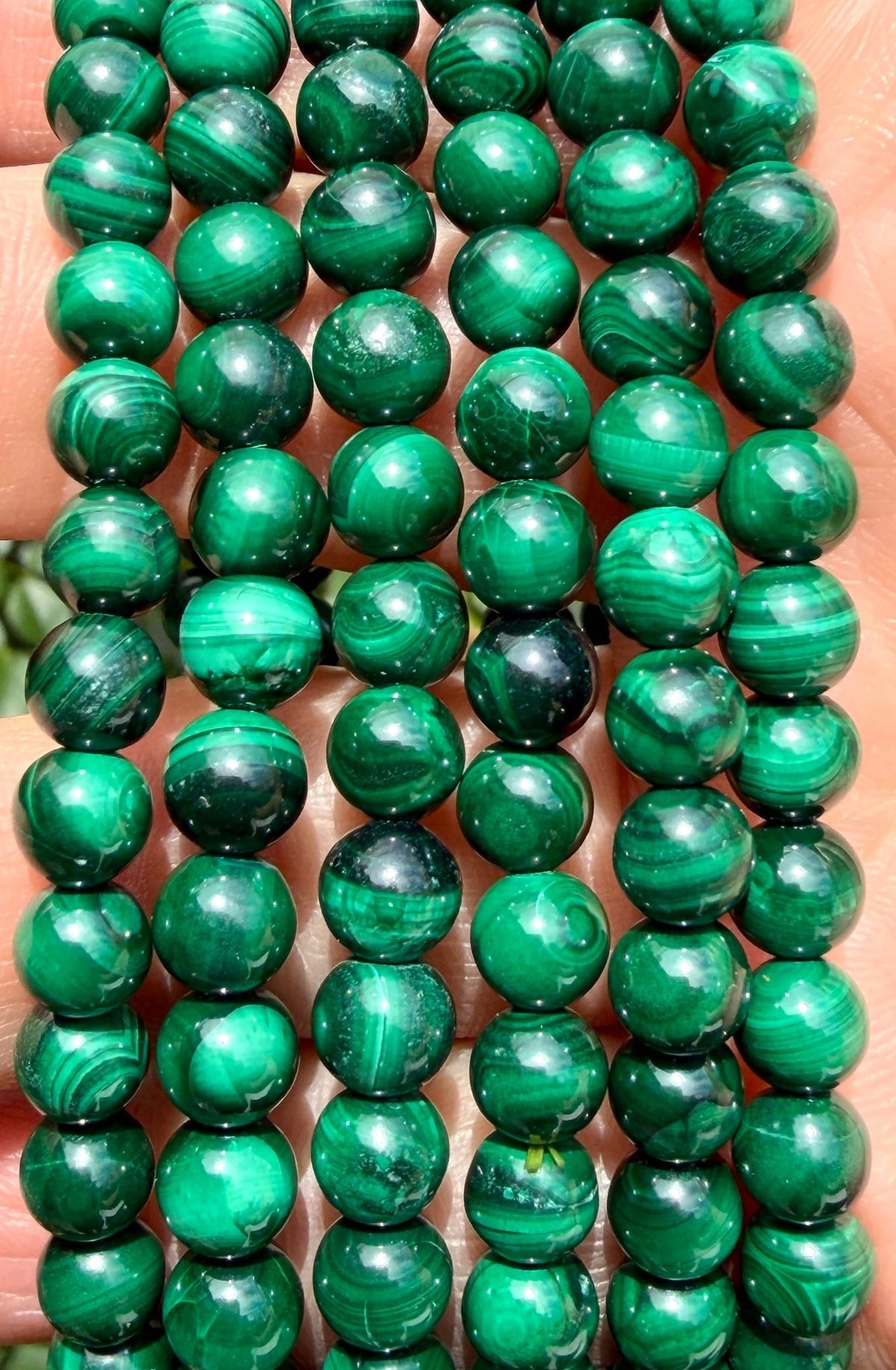 Natural Malachite 6mm Crystal Healing Stretch Bracelet, Gemstone Jewelry Crystals - Gothic & Alternative Gift - Haunted