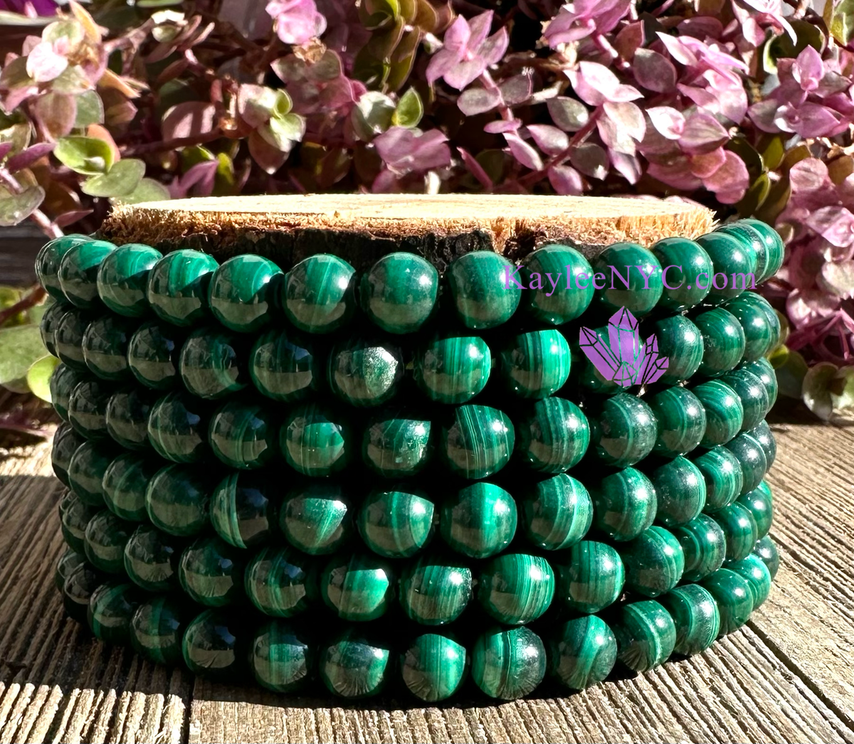 Natural Malachite 6mm Crystal Healing Stretch Bracelet, Gemstone Jewelry Crystals - Gothic & Alternative Gift - Haunted