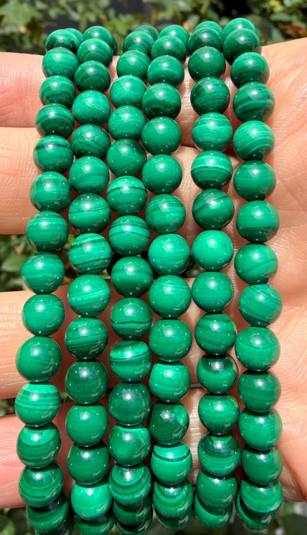 Natural Malachite 6mm Crystal Healing Stretch Bracelet, Gemstone Jewelry Crystals - Gothic & Alternative Gift - Haunted