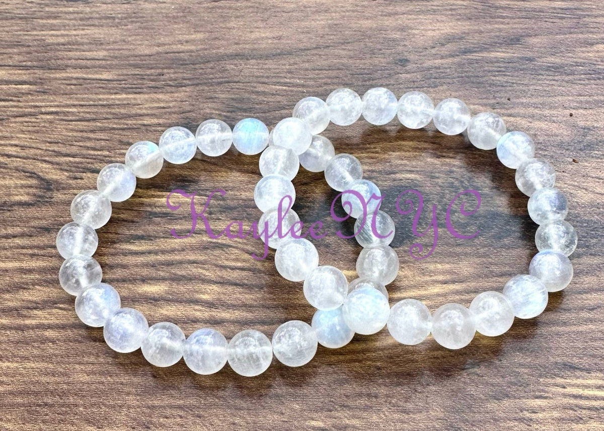 Natural Moonstone 8mm Crystal Healing Stretch Bracelet Crystals - Gothic & Alternative Gift - Haunted