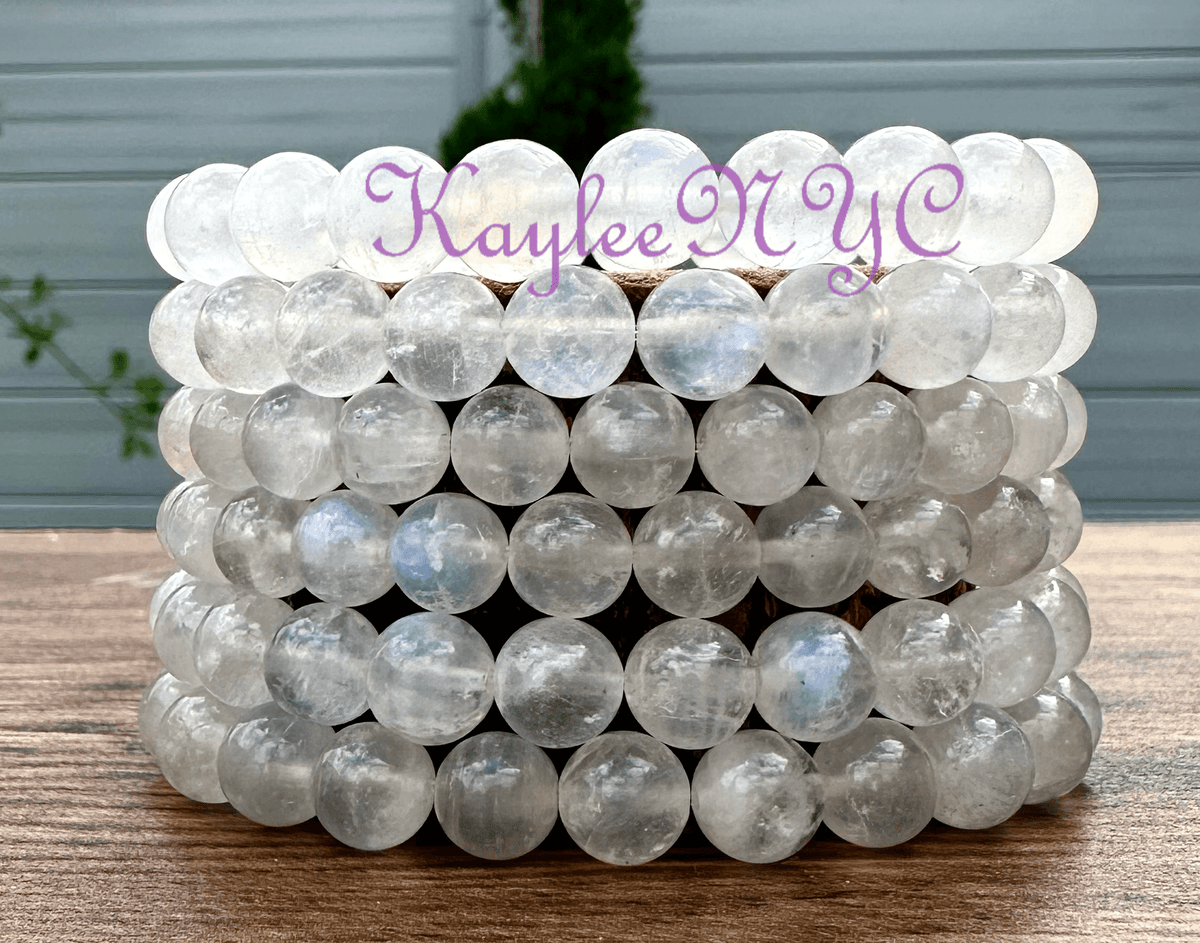 Natural Moonstone 8mm Crystal Healing Stretch Bracelet Crystals - Gothic & Alternative Gift - Haunted