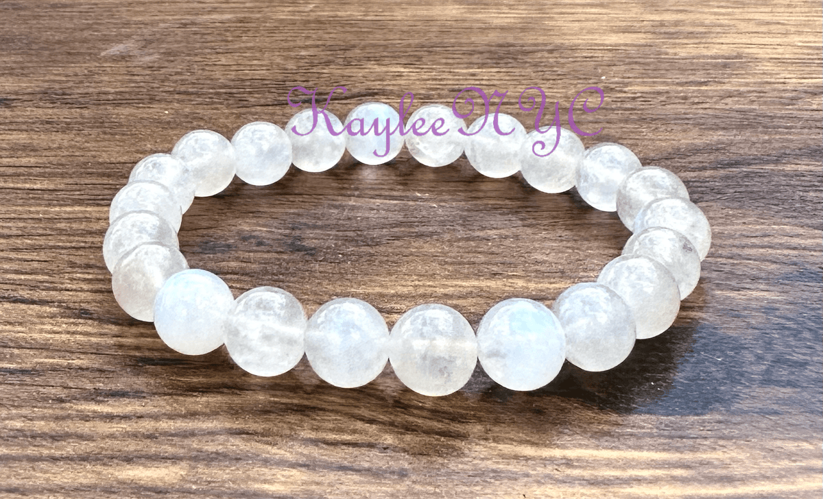 Natural Moonstone 8mm Crystal Healing Stretch Bracelet Crystals - Gothic & Alternative Gift - Haunted