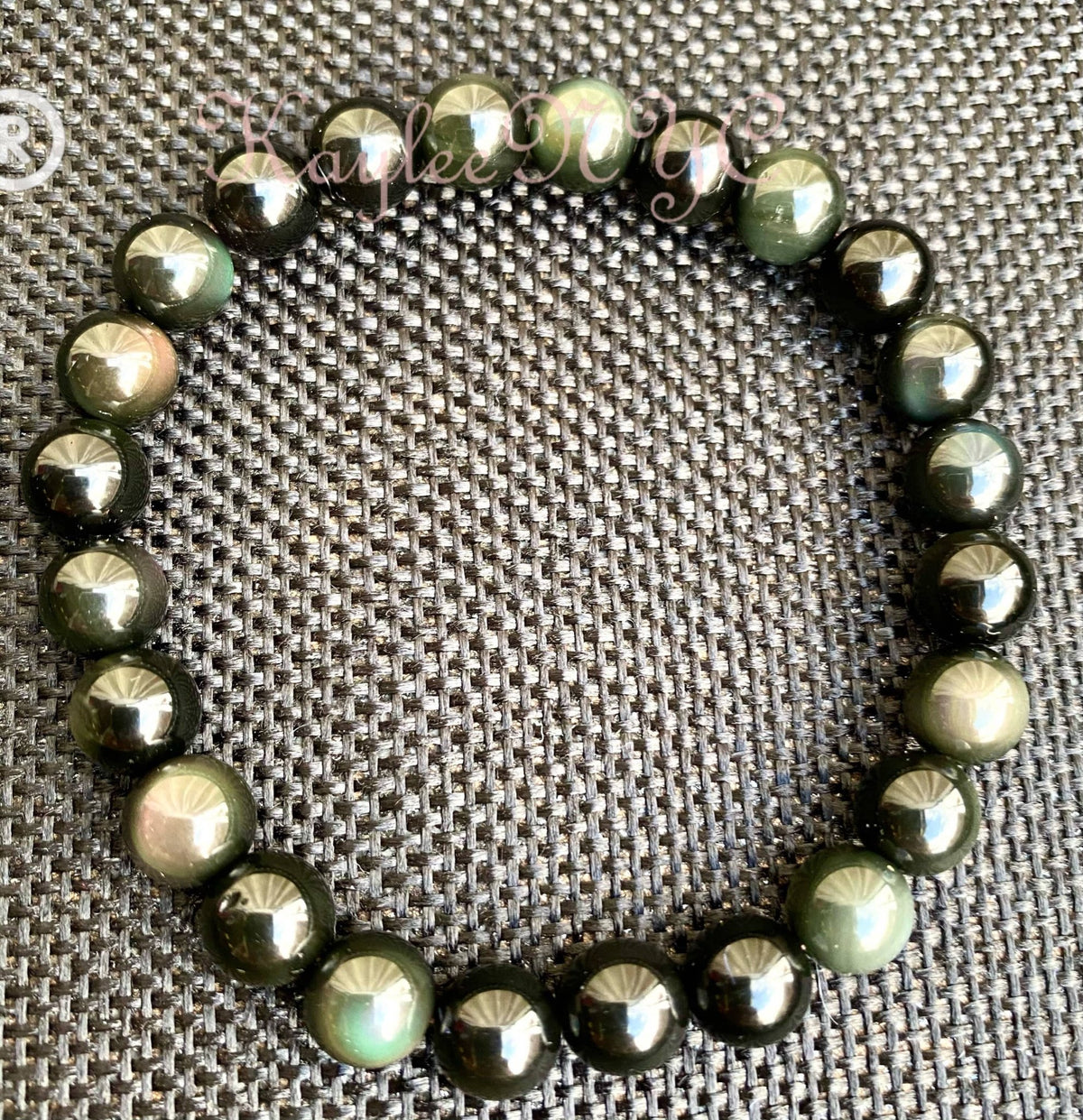 Natural Rainbow Obsidian 8mm Crystal Stretch Bracelet Crystals - Gothic & Alternative Gift - Haunted