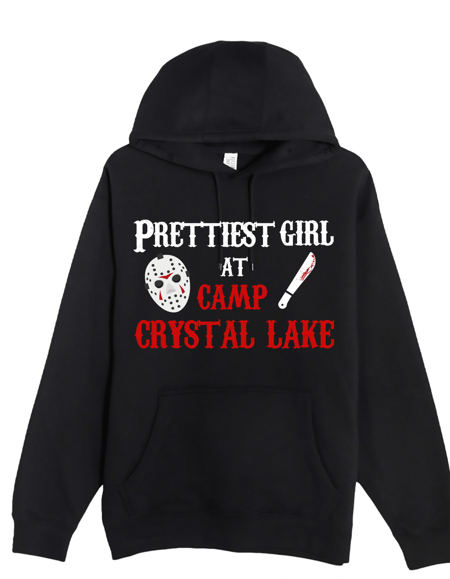 New Friday the 13th Prettiest Girl at Camp Crystal Lake Halloween Custom Black Hoodie Sweatshirt Pullover Clothing - Gothic & Alternative Gift - Haunted
