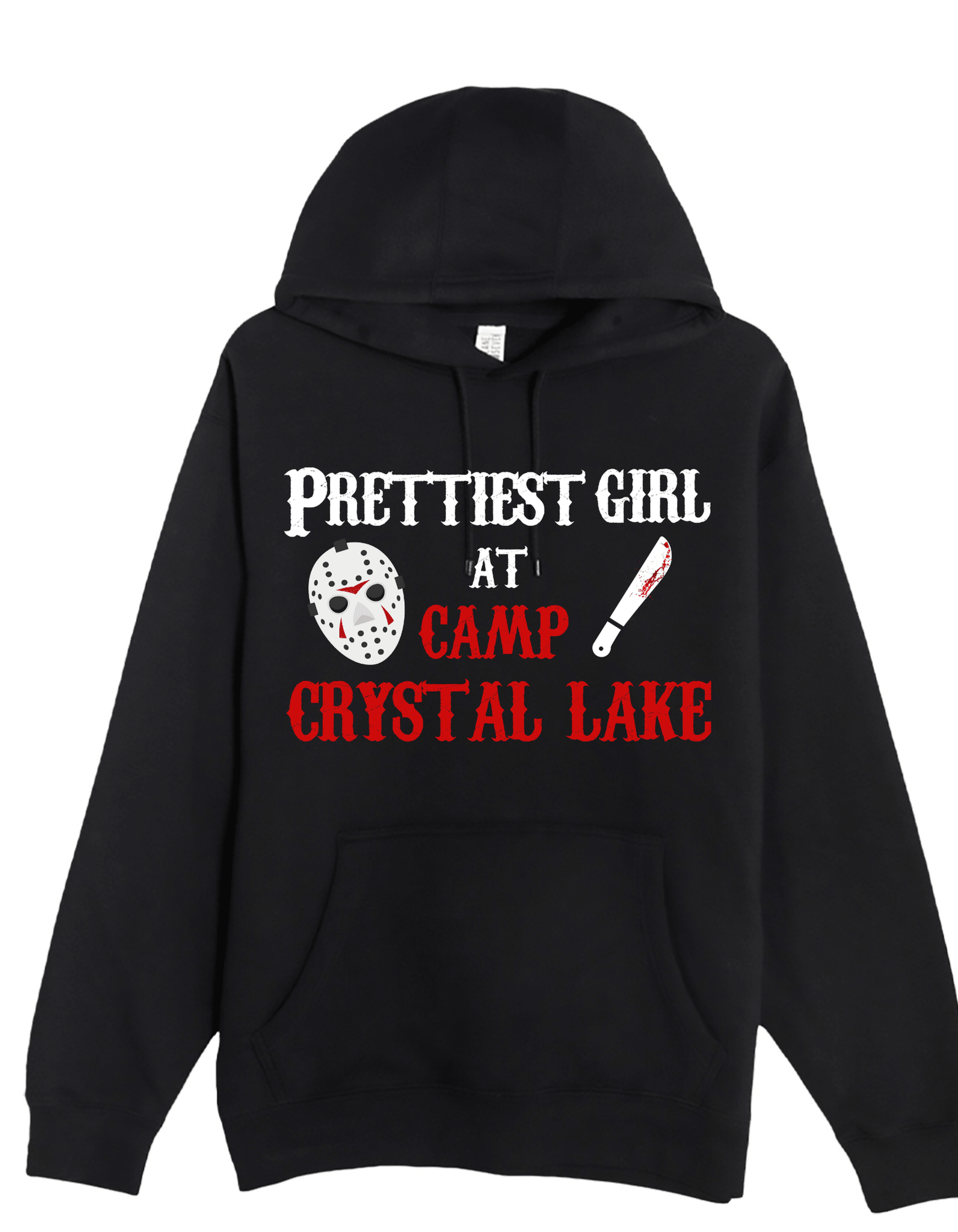 New Friday the 13th Prettiest Girl at Camp Crystal Lake Halloween Custom Black Hoodie Sweatshirt Pullover Clothing - Gothic & Alternative Gift - Haunted