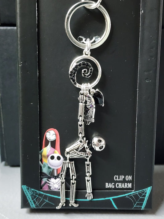 Nightmare Before Christmas Jack and Sally Purse Charm Chain Key Chain Costumes - Gothic & Alternative Gift - Haunted