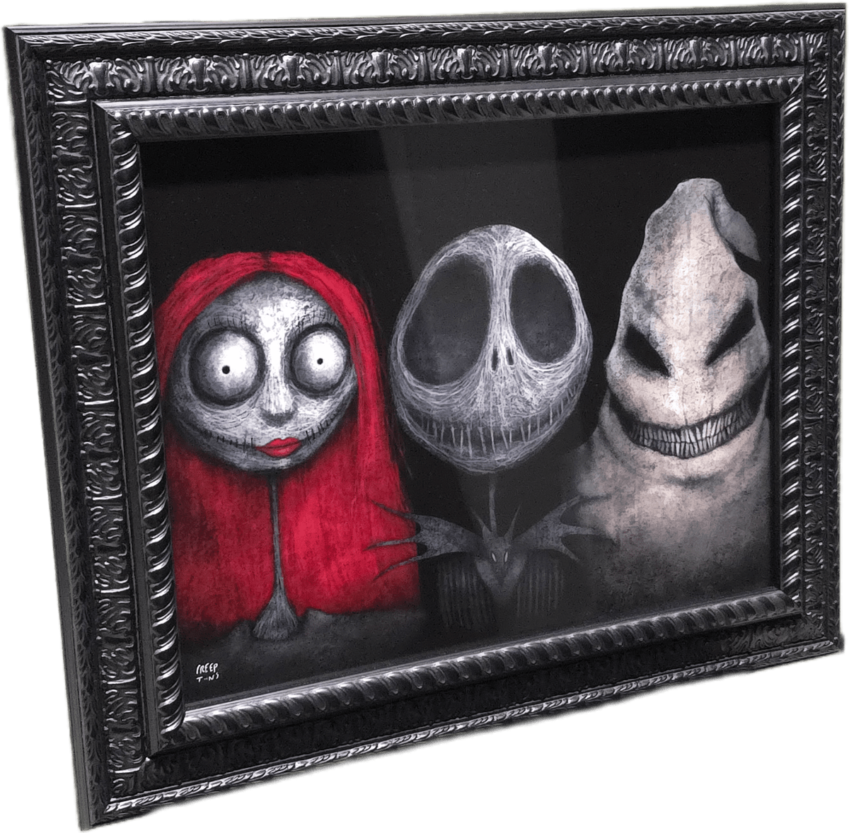 Nightmare Before Christmas Sally, Jack, Oogie 11" x 14" Framed Print Original Artwork - Gothic & Alternative Gift - Haunted