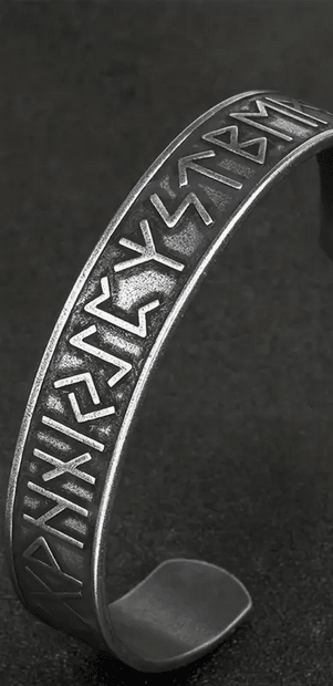 Nordic Runes Symbols Cuff Bracelet Jewelry - Gothic & Alternative Gift - Haunted