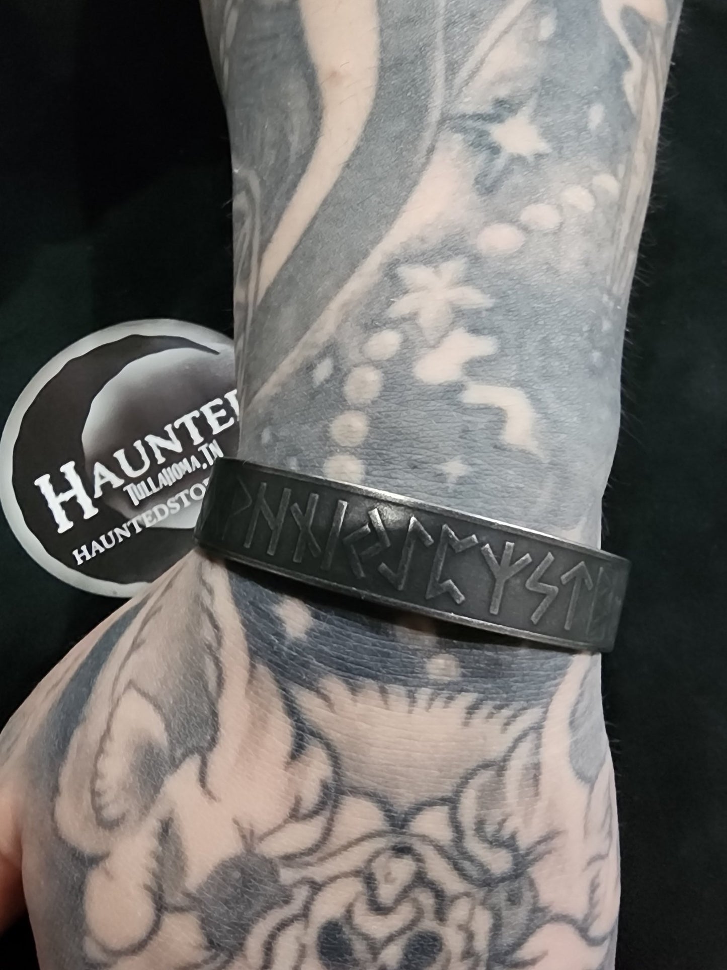 Nordic Runes Symbols Cuff Bracelet Jewelry - Gothic & Alternative Gift - Haunted