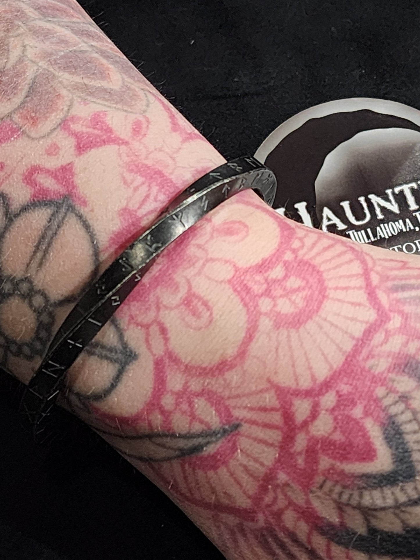 Nordic Viking Runes Cuff Bracelet Jewelry - Gothic & Alternative Gift - Haunted