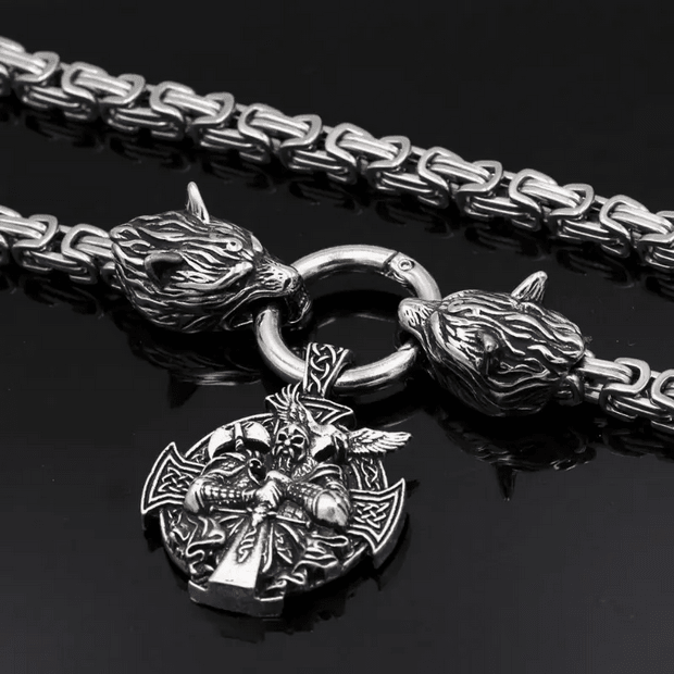 Nordic Viking with Wolf Necklace Jewelry - Gothic & Alternative Gift - Haunted