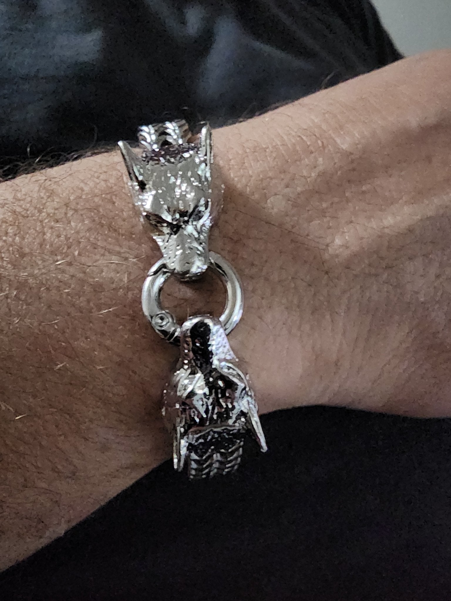 Nordic Wolf Viking Heavy Bracelet Jewelry - Gothic & Alternative Gift - Haunted