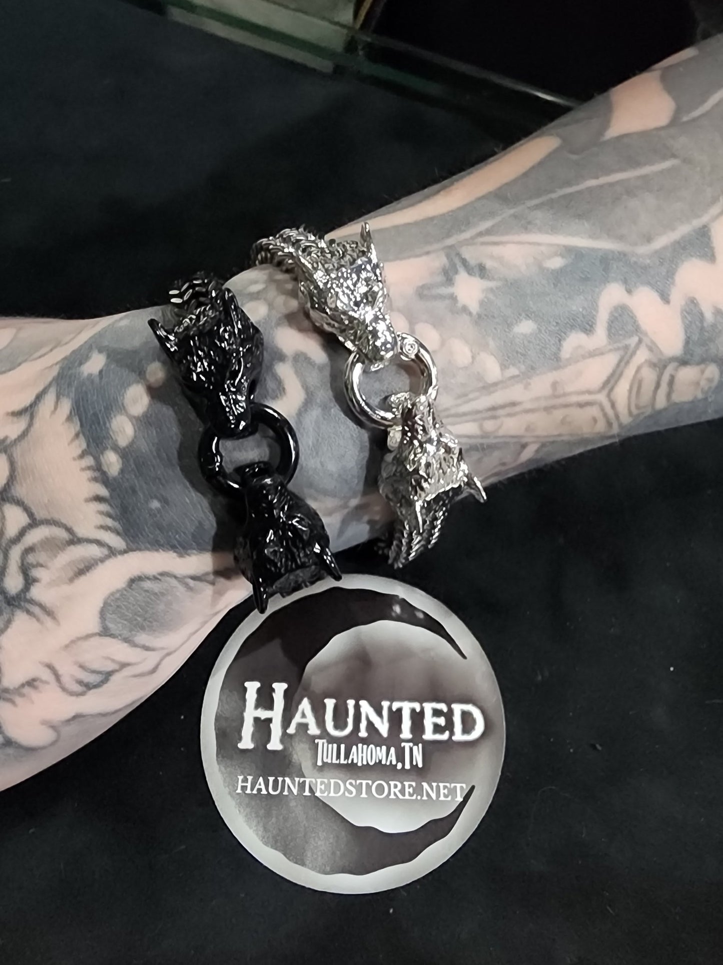 Nordic Wolf Viking Heavy Bracelet Jewelry - Gothic & Alternative Gift - Haunted