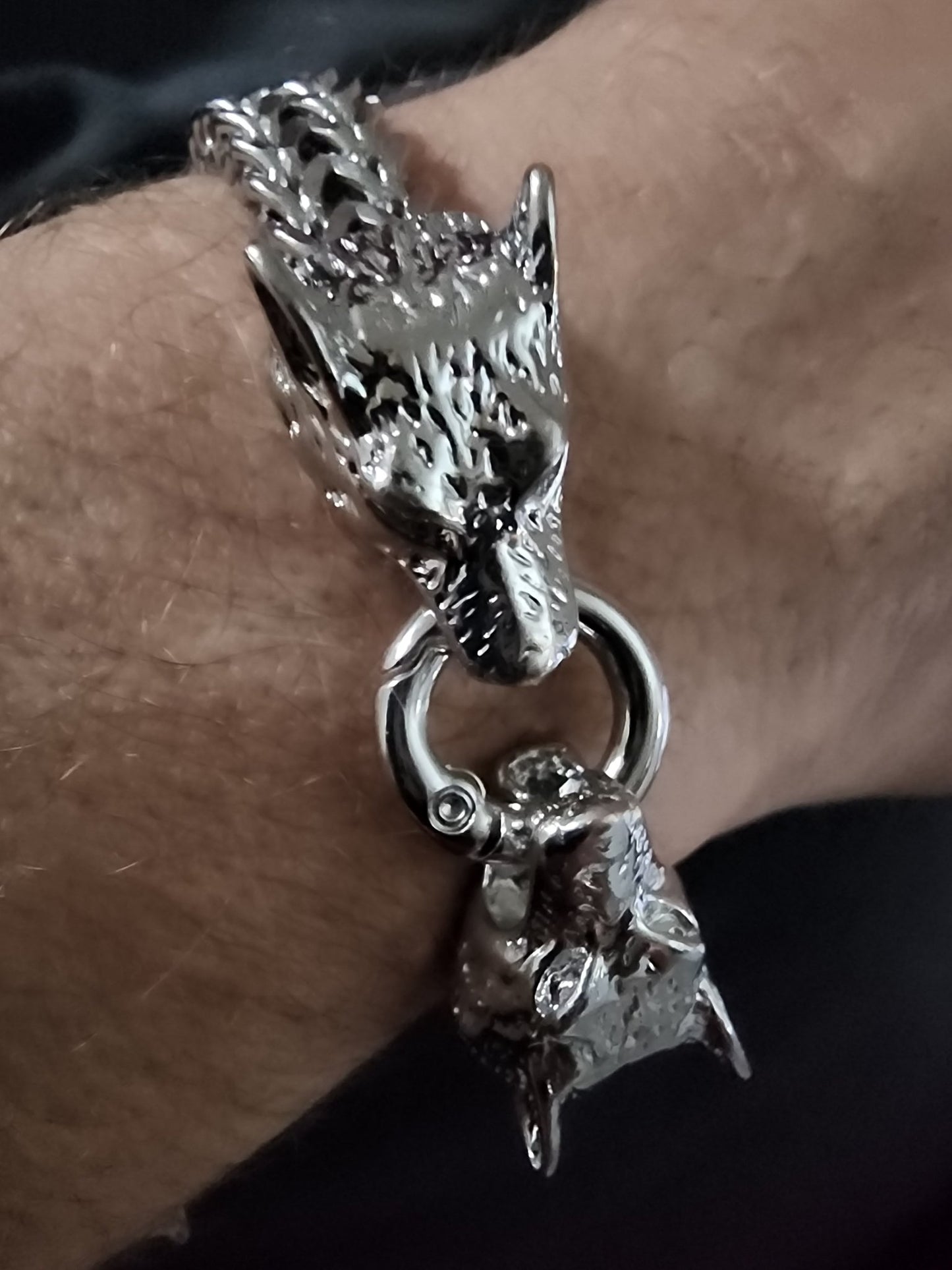 Nordic Wolf Viking Heavy Bracelet Jewelry - Gothic & Alternative Gift - Haunted